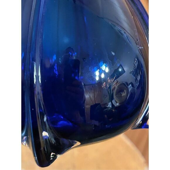 Vintage Blue Tall Bud Vase (8866) Damaged - Picture 9 of 10